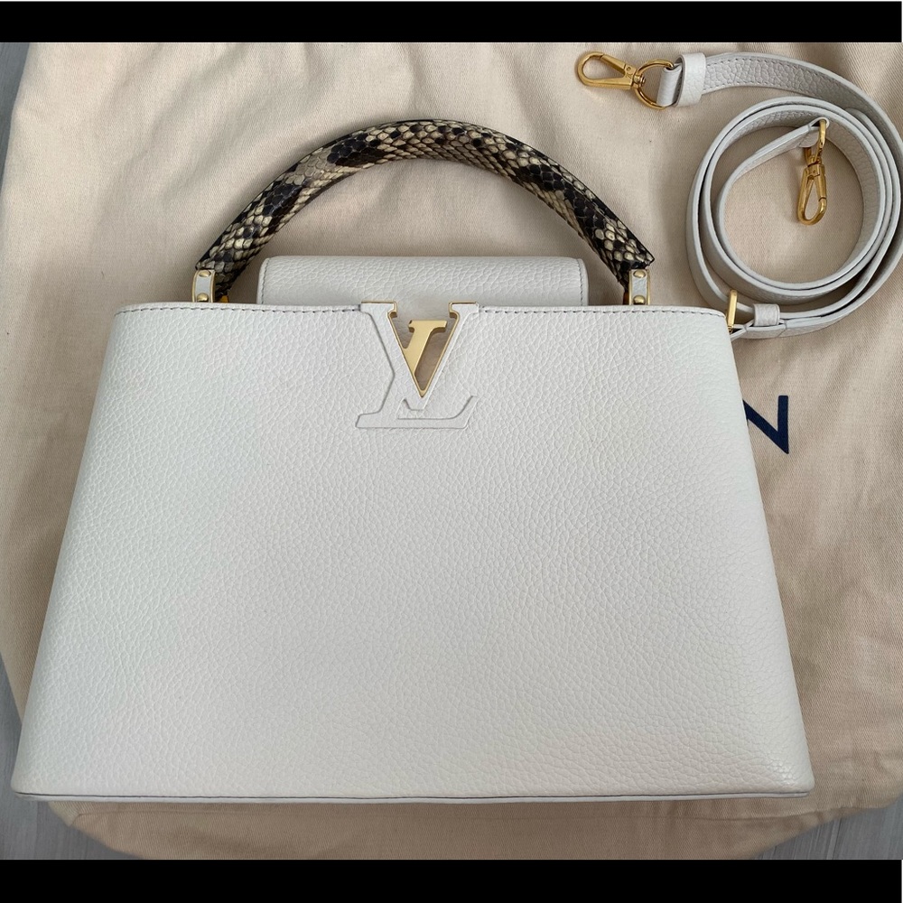 Louis Vuitton Capucines PM Bag Leather with Python